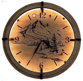 Li-Go 23697/DUB/BAT2 - Ceas LED reglabil cu senzor, LED/1xAA, diametru 32 cm, stejar