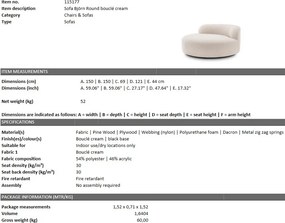 Canapea design modern Bjorn Round 115177 HZ