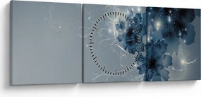 Tablou - Flori delicate (cu ceas) (90x30 cm)