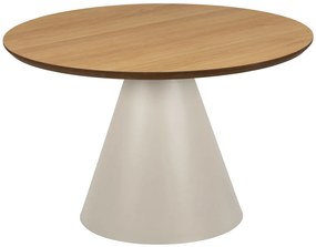 MAZZONI EXPORT BOSCO Stejar natural/picior bej (Cașmir) - MASĂ DE CAFEA ROTUNDĂ 65 cm MASĂ DE CAFEA PENTRU SUFRAGERIE FURNIR
