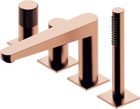 Baterie cada-dus Omnires Contour monocomanda finisaj cupru periat