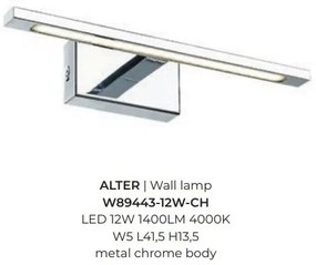 Aplica de perete LED pentru oglinda sau tablou ALTER crom 12W