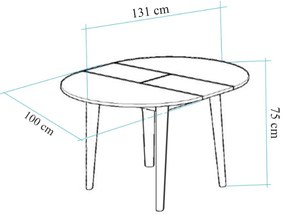 Masă de luat masa Oliver Oak Black