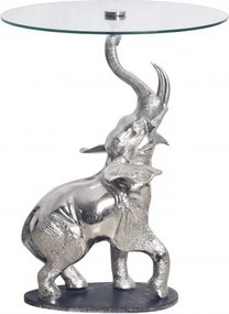 Masuta auxiliara design unicat Elephant 75cm argintiu