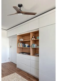 FARO 33806WT-1TW - LED ventilator HEYWOOD S 10W/230V lemn/negru pr. 90 cm WT+DO