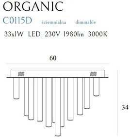 Plafoniera LED dimabila design Premium Class Quality ORGANIC crom