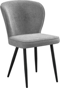 Scaun RIO 2, gri deschis/negru, stofa buclata/metal, 64x51x84 cm