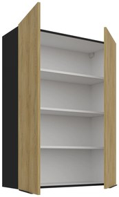 Dulap superior de bucătărie Carminia 80 G-108 2F (stejar cremona + negru). 1127994