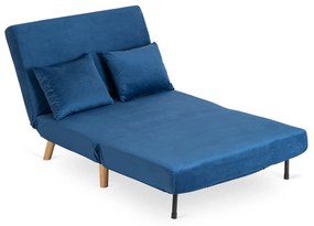 JAKS Fotoliu extensibil Marry 2 velur albastru închis