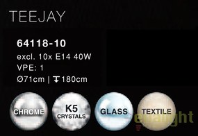 Candelabru elegant cu 10 brate design clasic Teejay 64118-10 GL