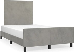 vidaXL Cadru de pat fără saltea, gri deschis, 120x200 cm, catifea
