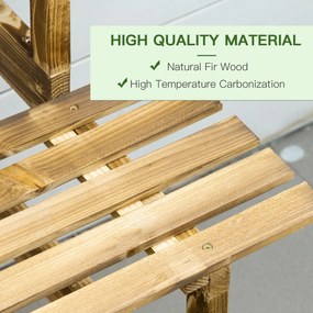 Outsunny suport de flori pliabil cu 3 etaje, din lemn natural, 78 cm, pentru interior și exterior | Aosom Romania