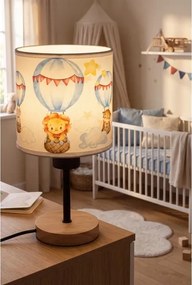 Brilagi - Lampă de masă BOBO WOOD 1xE27/25W/230V stejar/negru/alb/cu animale