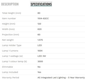 Aplica LED de perete pentru baie IP44 Radiant
