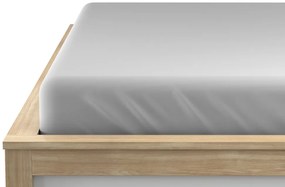 Cearsaf din microfibra cu elastic Culoare gri deschis, 180x200 cm