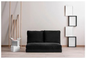 Canapea neagră extensibilă 120 cm Taida – Balcab Home