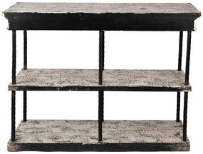 Consola neagra, din lemn si metal, cu aspect vintage, Forge