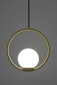 Lustra design miminalist, Metal auriu, Glob Sticla, AURELIA 25