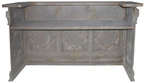 Receptie Vintage, gri, din metal, cu raft