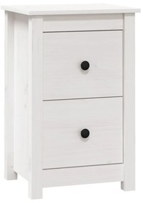 820948 vidaXL Noptieră, alb, 40x35x61,5 cm, lemn masiv de pin
