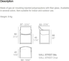 Set de 2 Scaune moderne cu brate de exterior / interior design premium WALL STREET ARMCHAIR 65006 Vondom