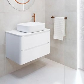 Dulap baza suspendat Rune Laguz 2 sertare 60 cm alb lucios