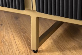 Comoda lemn de mango fronturi canelate GATSBY 160cm negru