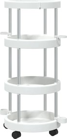 vidaXL Cărucior produse curățenie cu coș de depozitare, aluminiu