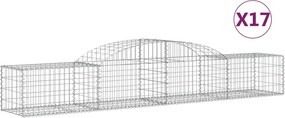 vidaXL Coșuri gabion arcuite, 17 buc., 300x50x40/60cm, fier galvanizat