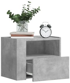 vidaXL Noptiere de perete, 2 buc., gri beton, 45x30x35 cm