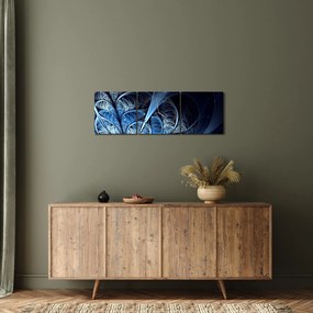 Tablou - Floare albastru închis (cu ceas) (90x30 cm)