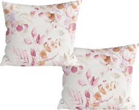 Set 2 bucati huse decorative pentru perna din microfibra FLORANY 45x45 cm, alba