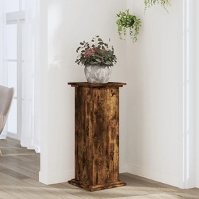 vidaXL Suport de plante, stejar fumuriu, 33x33x80 cm, lemn prelucrat