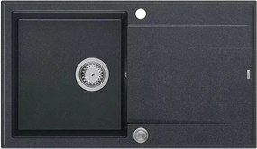 Chiuveta compozit incastrata Quadron Unique Evan 111 negru - inox 86x50 cm