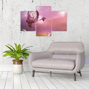 Tablou - Zână pe o insulă plutitoare (90x60 cm)