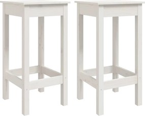 vidaXL Scaune de bar, 2 buc., alb, 40x40x78 cm, lemn masiv de pin