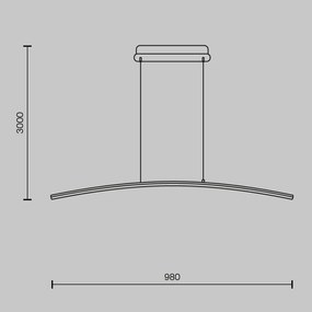Lustra LED suspendata design minimalist Curve negru
