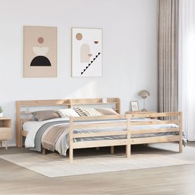 vidaXL Cadru pat cu tăblie 200x200 cm, lemn masiv de pin