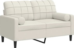 vidaXL Canapea cu 2 locuri cu pernuțe, crem, 120 cm, catifea
