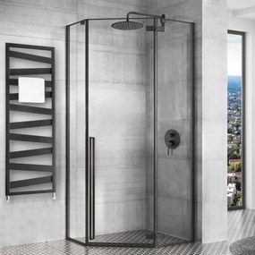 Cabina de dus Diamond negru mat 100x100 cm