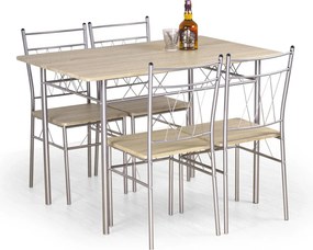 Set masa si 4 scaune FAUST, stejar sonoma