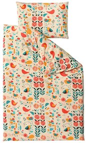 Lenjerie de pat din bumbac RETRO BIRD colorata Dimensiune lenjerie de pat: 2 buc 70 x 90 cm | 200 x 220 cm
