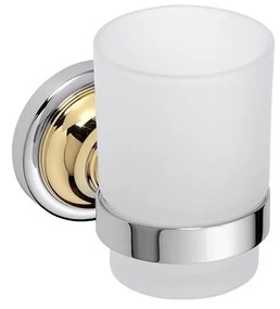 Suport pentru periuțe de dinți, 7 x 9,5 cm, argintiu/auriu