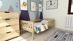 Pat pentru copii MONTY 90 x 200 cm, pin Saltele: Fara saltea, Somiera pat: Fara somiera