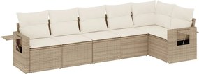 vidaXL Set canapele de grădină cu perne, 6 piese, bej, poliratan