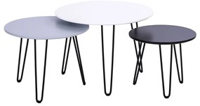 Set 3 măsuțe auxiliare Bonami Selection Fabio White