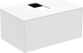 Dulap baza suspendat Ideal Standard Atelier Conca alb mat 1 sertar si blat cu decupaj central 80 cm