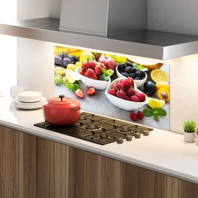 Panou Sticla Bucatarie, 60x150cm, Protectie aragaz, Antistropi, Termorezistent, Alimente, Fructe, Heart Fresh Fruits