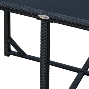 Outsunny Set Mobilier de Grădină cu Masă de Prânz, 4 Scaune și Perne, 109x109x72 cm, Negru | Aosom Romania