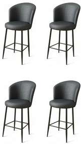 Set de scaune de bar Uras Anthracite, 4 bucăți, 4 buc